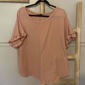Pink Blouse with ruffle sleeves